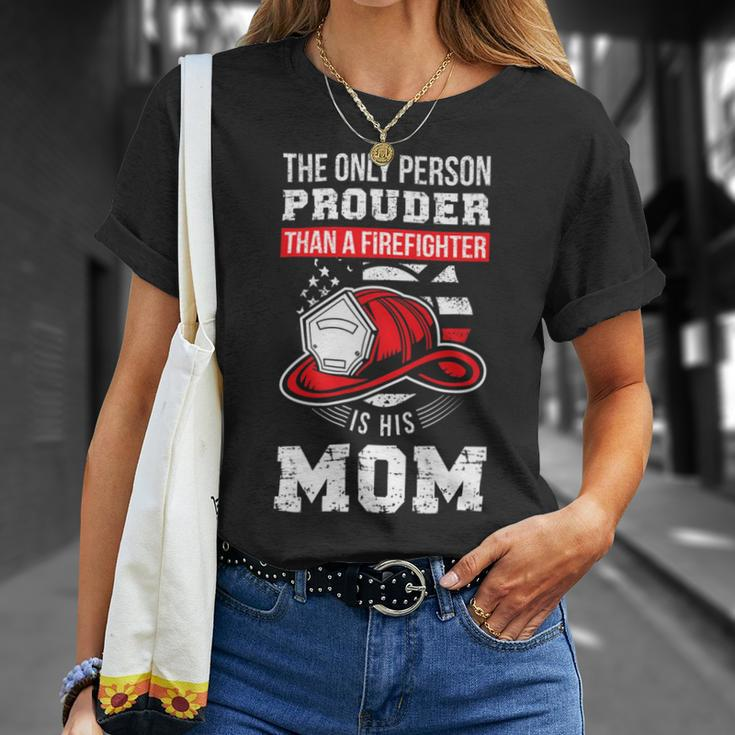 Firefighter Proud Firefighter Mom Fireman Mother Fireman Mama Unisex T-Shirt Gifts for Her