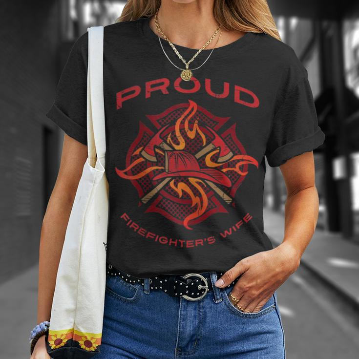 Firefighter Proud Firefighters Wife Firefighting Medic Pride Tshirt Unisex T-Shirt Gifts for Her