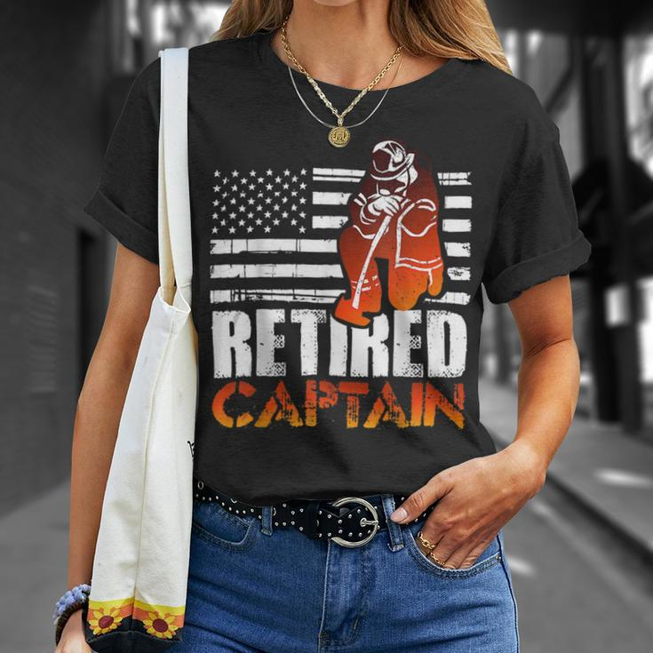 Firefighter Retired American Firefighter Captain Retirement Unisex T-Shirt Gifts for Her
