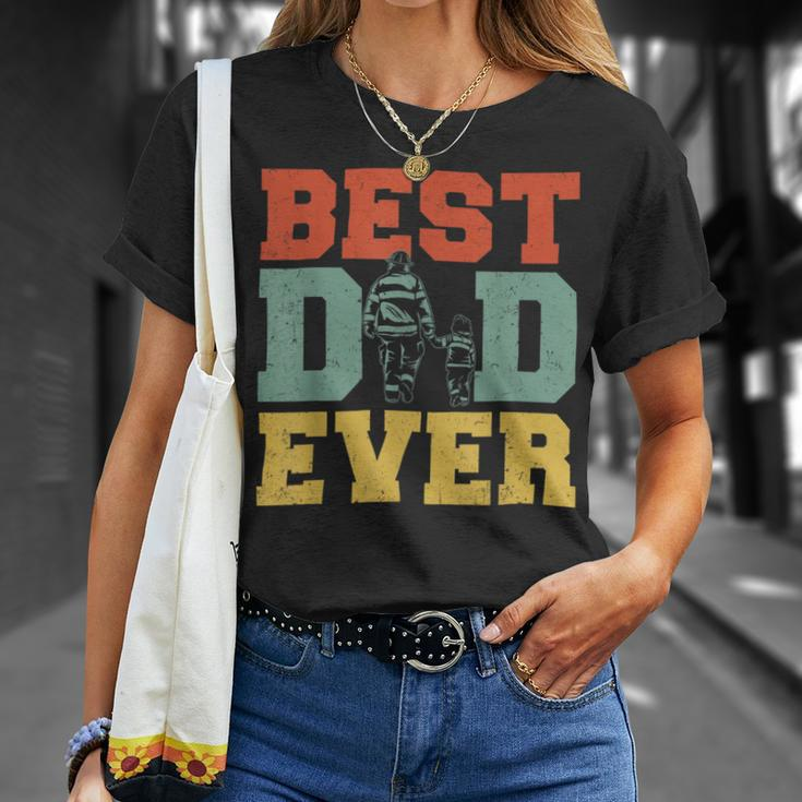 Firefighter Retro Best Dad Ever Firefighter Daddy Happy Fathers Day V3 Unisex T-Shirt Gifts for Her