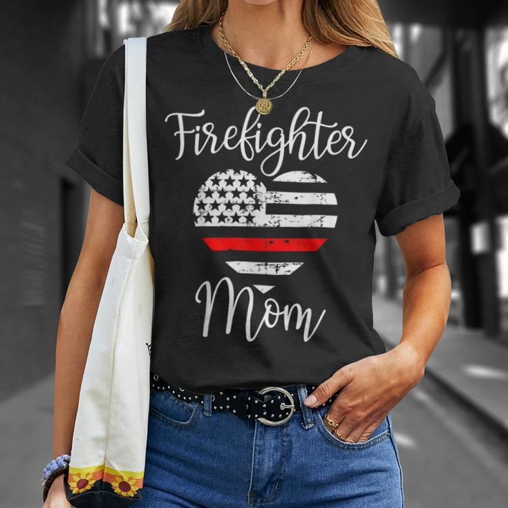Firefighter Thin Red Line Firefighter Mom Gift From Son Fireman Gift Unisex T-Shirt Gifts for Her