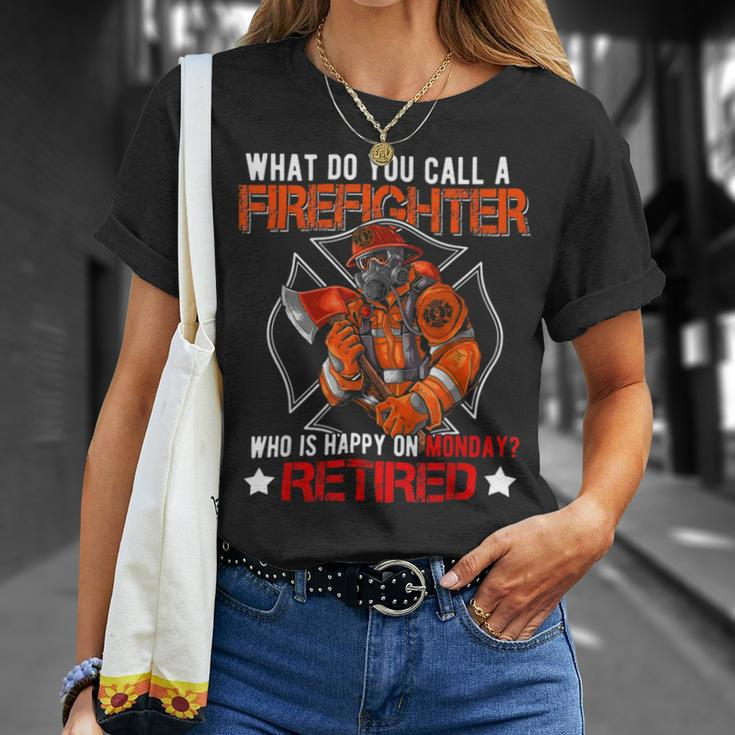 Firefighter Vintage Happy Retired Firefighter Funny Retirement Family_ V3 Unisex T-Shirt Gifts for Her