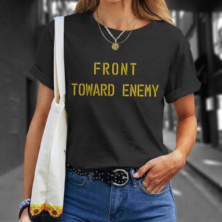 Front Toward Enemy Military Quote Vintage Unisex T-Shirt Gifts for Her