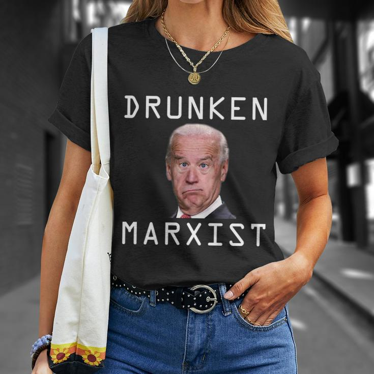 Funny Anti Biden Drunken Marxist Joe Biden Unisex T-Shirt Gifts for Her