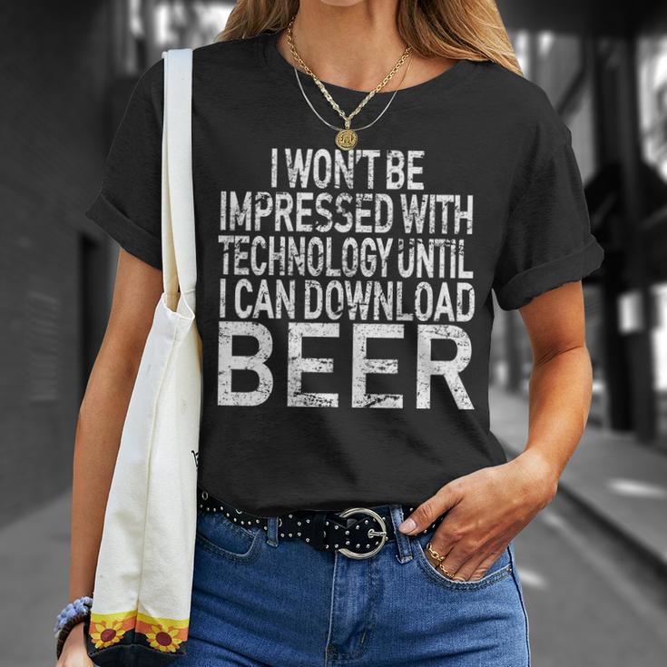 Funny Beer Drinker Unisex T-Shirt Gifts for Her