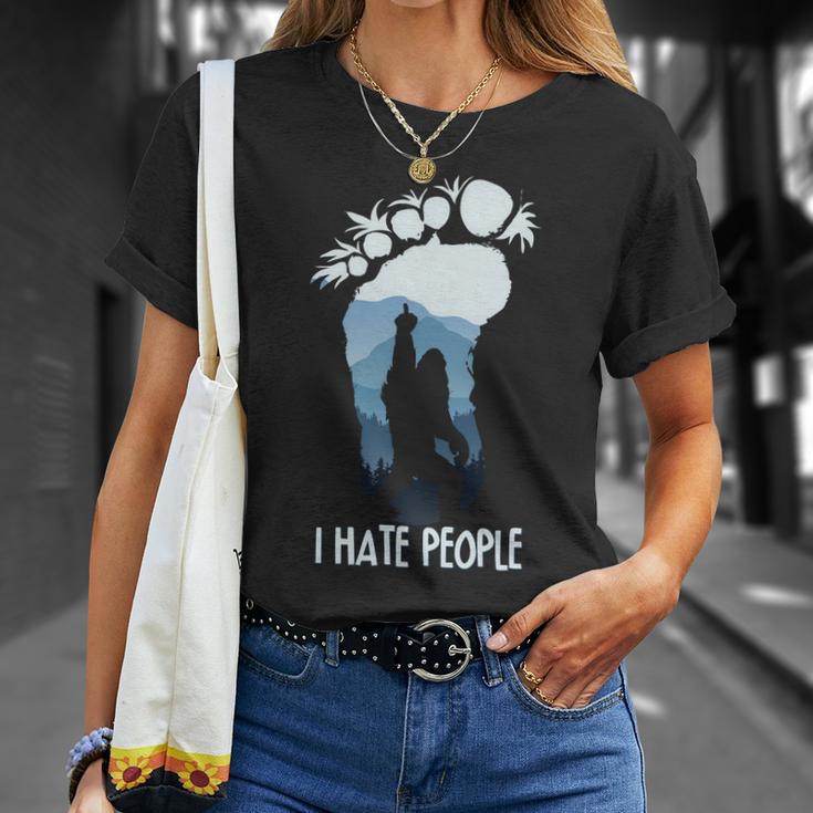 Funny Bigfoot I Hate People Tshirt Unisex T-Shirt Gifts for Her