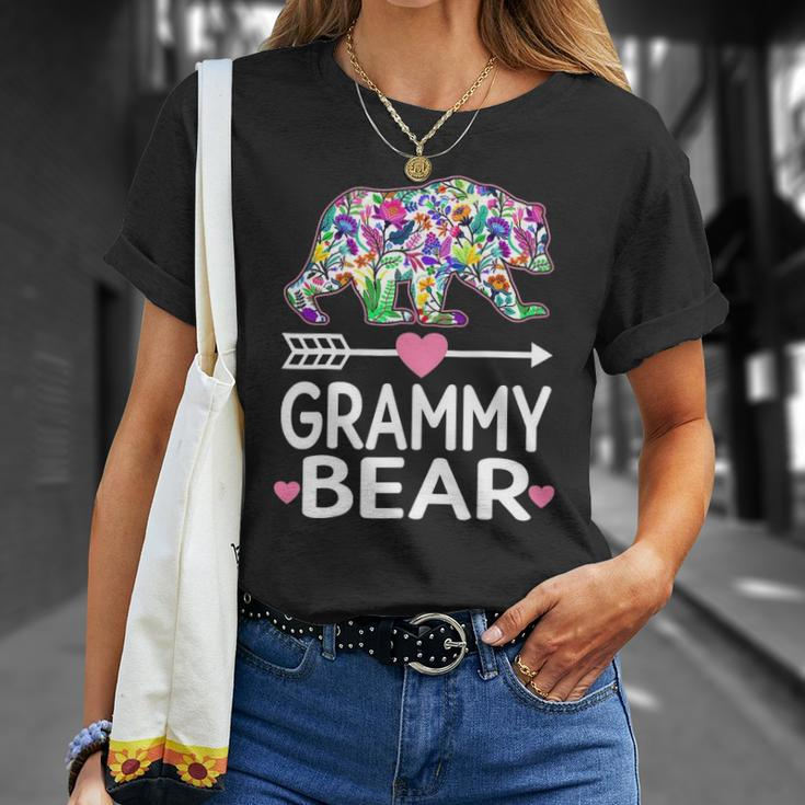 Funny Grammy Bear Mothers Day Floral Matching Family Outfits Unisex T-Shirt Gifts for Her