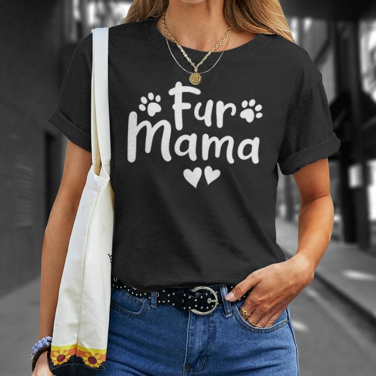 Fur Mama Paw Floral Design Dog Mom Mothers Day Unisex T-Shirt Gifts for Her