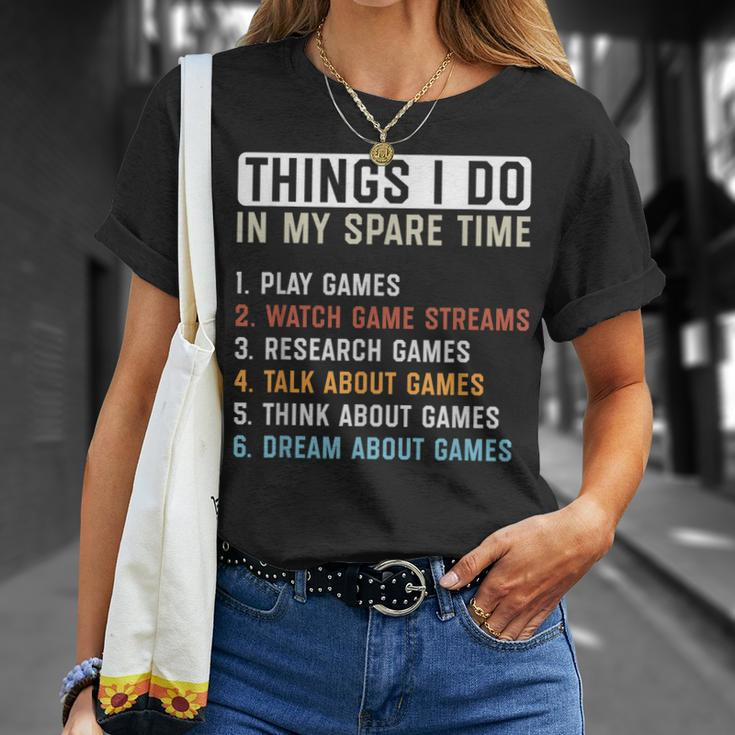 Gamer Things I Do In My Spare Time Gaming T-shirt Gifts for Her