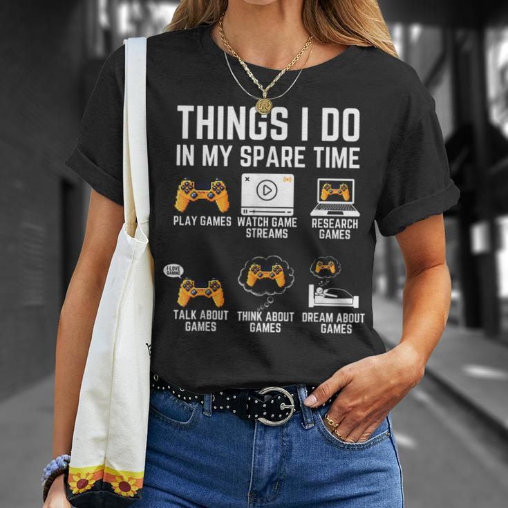Gamer Things I Do In My Spare Time Gaming V3 T-shirt Gifts for Her