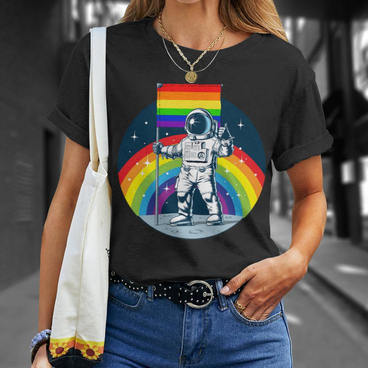 Gay Pride Astronaut Lgbt Moon Landing Unisex T-Shirt Gifts for Her