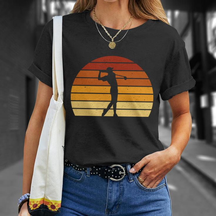 Golf Retro Sunset Golfing Unisex T-Shirt Gifts for Her