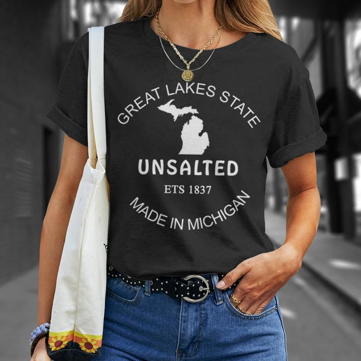 Great Lakes State Unsalted Est 1837 Made In Michigan Unisex T-Shirt Gifts for Her