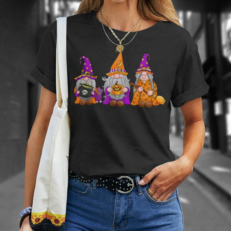Halloween Gnomes Cute Autumn Pumpkin Fall Funny Holiday Unisex T-Shirt Gifts for Her