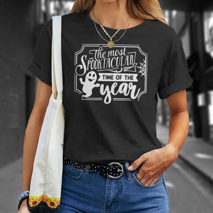 Halloween The Most Spooktacular Time Of The Year White Men Women T-shirt Graphic Print Casual Unisex Tee Gifts for Her