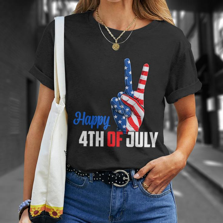 Happy 4Th Of July Peace America Independence Day Patriot Usa Gift Unisex T-Shirt Gifts for Her