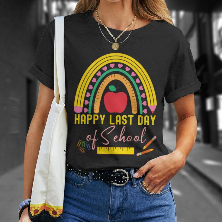 Happy Last Day Of School Teacher Student Graduation Rainbow Gift V2 Unisex T-Shirt Gifts for Her