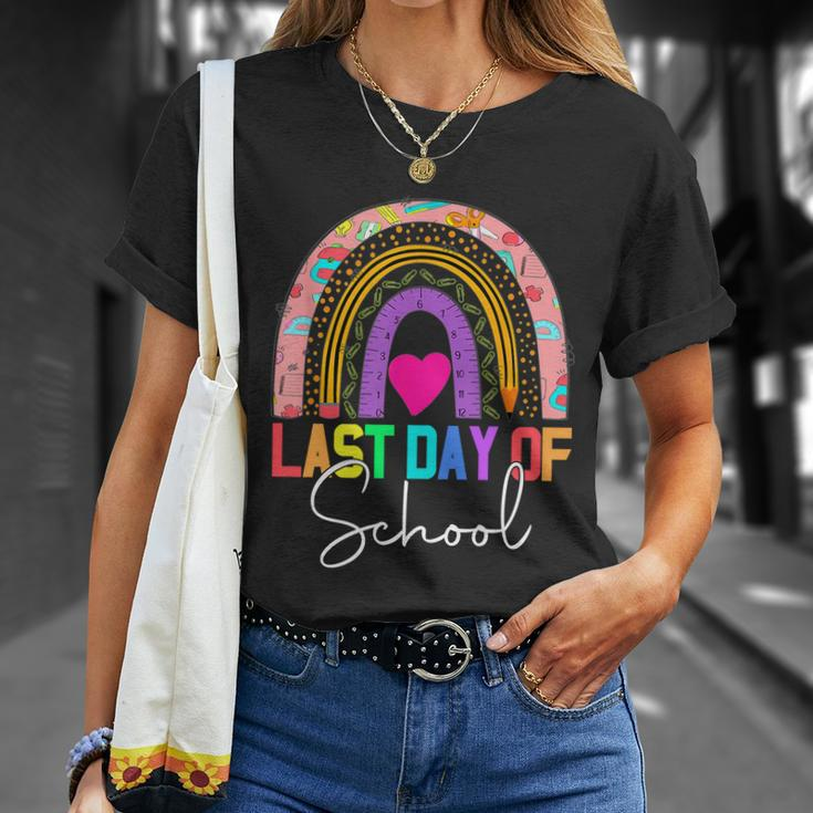 Happy Last Day Of School Teacher Student Graduation Rainbow Gift V3 Unisex T-Shirt Gifts for Her
