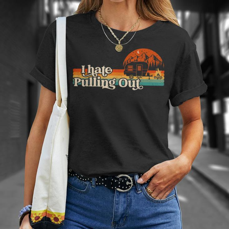 I Hate Pulling Out Camping Retro Vintage Camper T-shirt Gifts for Her