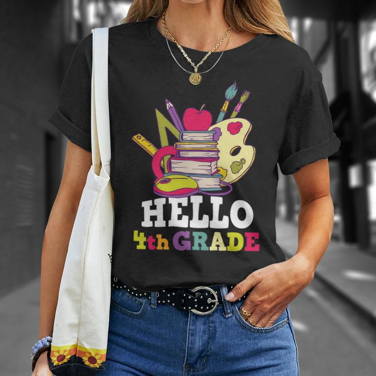 Hello 4Th Grade Back To School Shirt Funny Fourth Grade Gift Unisex T-Shirt Gifts for Her