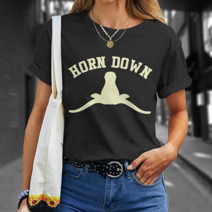 Horns Down Beat Texas Unisex T-Shirt Gifts for Her