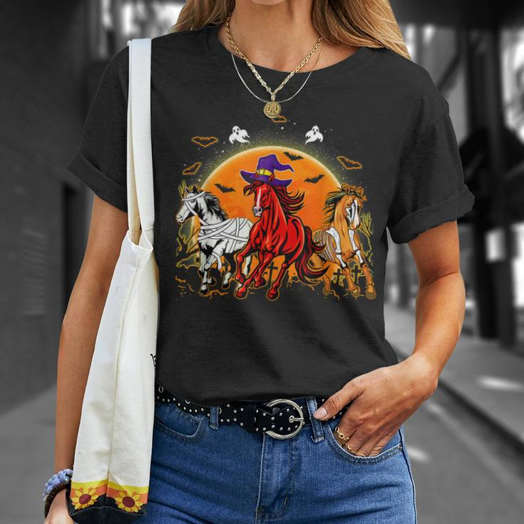 Horse Mummy Witch Pumpkin Halloween Horror For Horse Lovers Unisex T-Shirt Gifts for Her