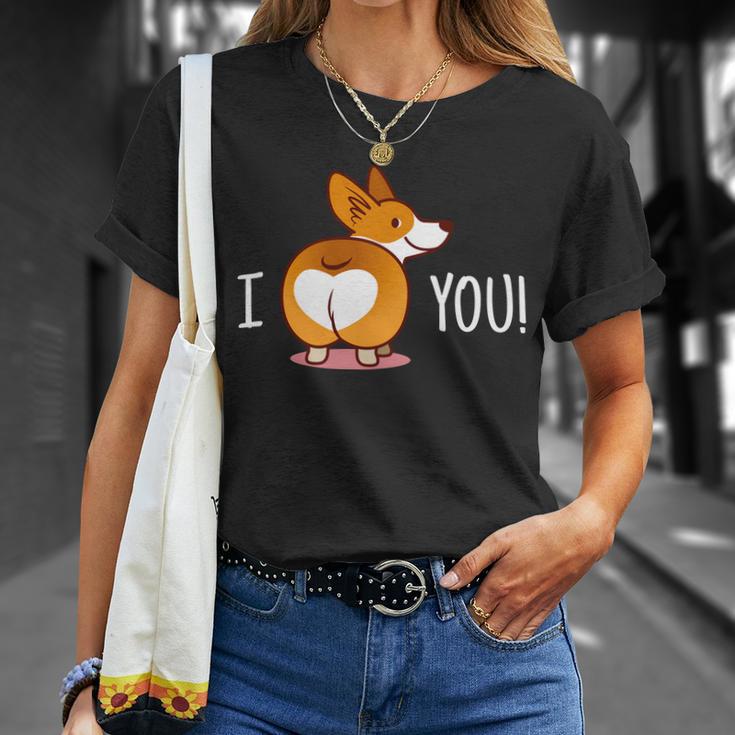 I Love You Corgi Butt Heart Unisex T-Shirt Gifts for Her