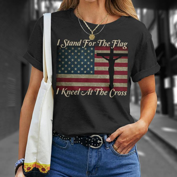 I Stand For The Flag And Kneel For The Cross Tshirt Unisex T-Shirt Gifts for Her