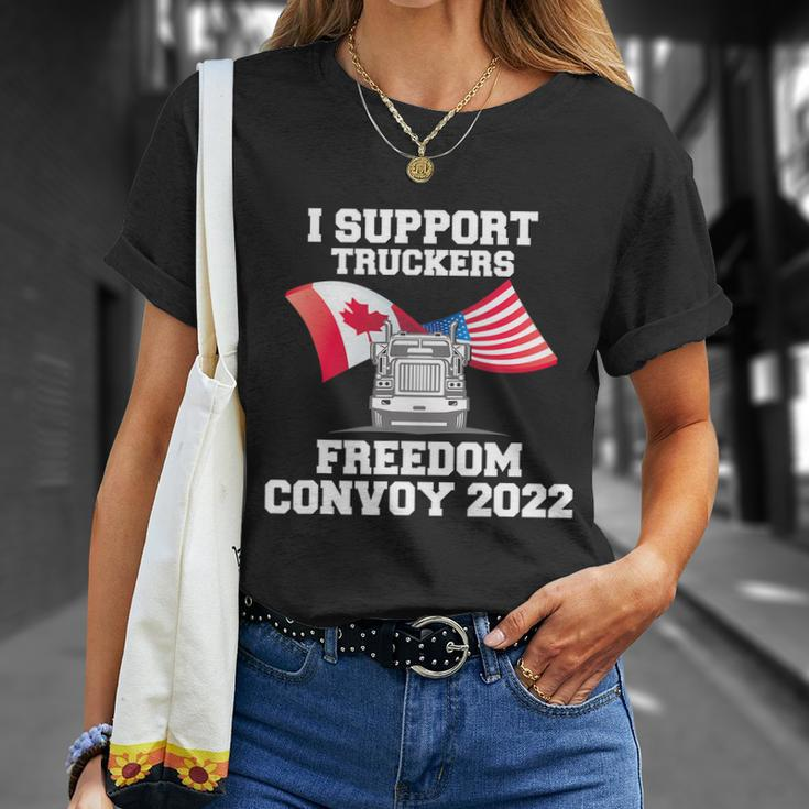 I Support Truckers Freedom Convoy 2022 Trucker Gift Design Tshirt Unisex T-Shirt Gifts for Her