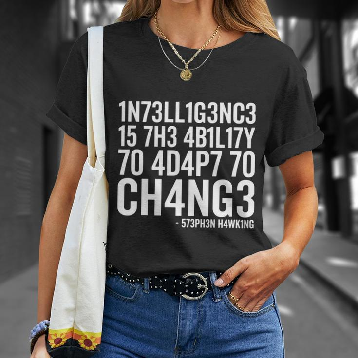 Intelligence Stephen Hawking Tshirt Unisex T-Shirt Gifts for Her