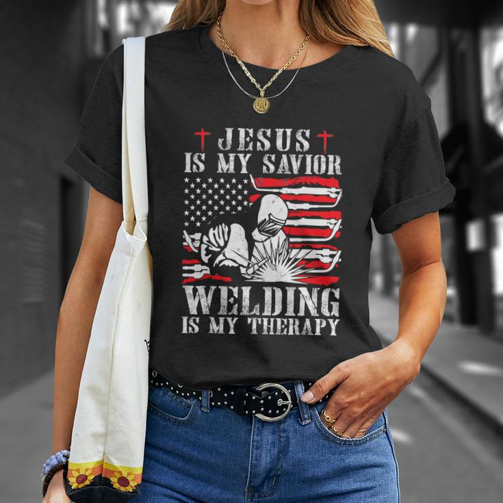 Jesus Is My Savior Welding Christian For 4Th Of July Unisex T-Shirt Gifts for Her