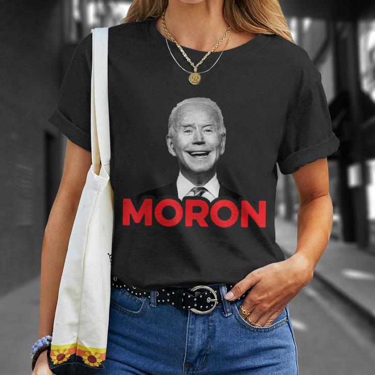 Joe Biden Is An Idiot And A Moron Antibiden 8676 Pro Usa Unisex T-Shirt Gifts for Her