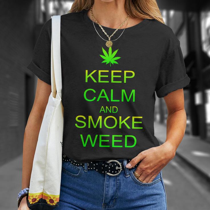 Keep Calm And Smoke Weed Unisex T-Shirt Gifts for Her