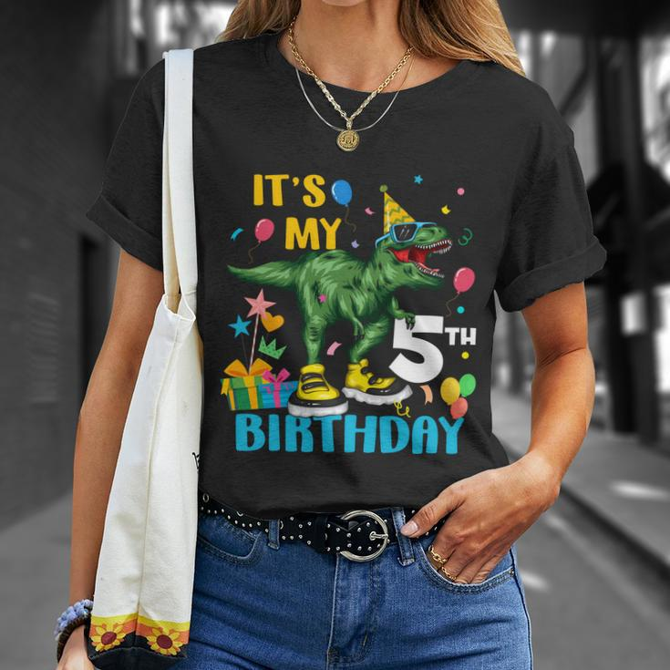 Kids Boys Its My 5Th Birthday Happy 5 Year Trex Tshirt Unisex T-Shirt Gifts for Her