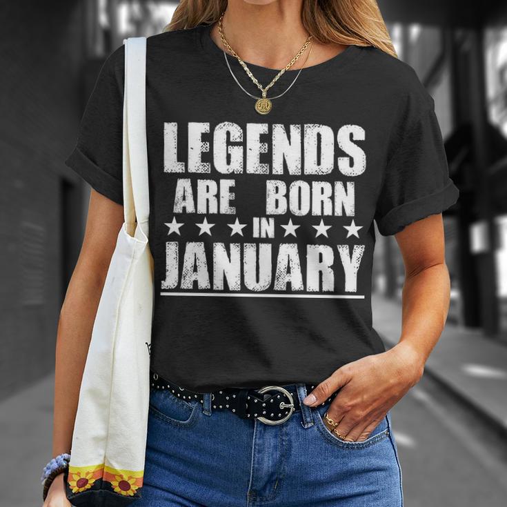 Legends Are Born In January Birthday Tshirt Unisex T-Shirt Gifts for Her