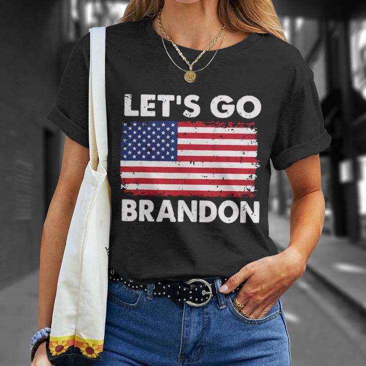 Lets Go Brandon Lets Go Brandon Flag Tshirt Unisex T-Shirt Gifts for Her