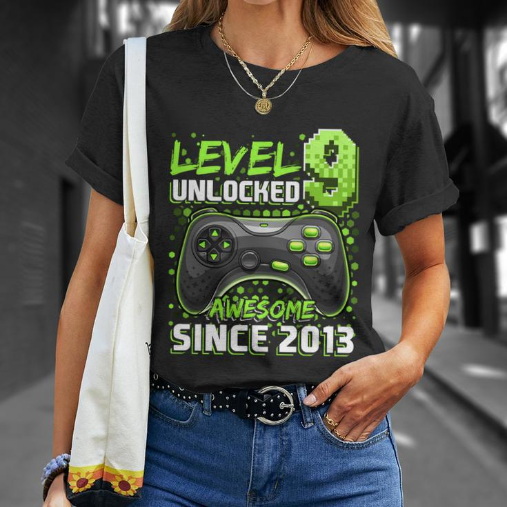 Level 9 Unlocked Awesome 2013 Video Game 9Th Birthday Gift V2 Unisex T-Shirt Gifts for Her
