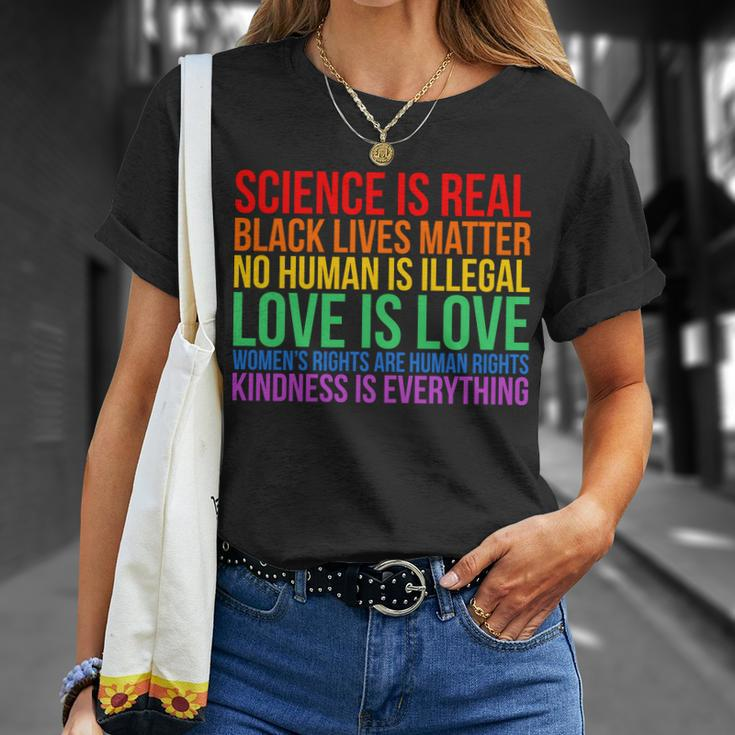 Love Kindness Science Black Lives Lgbt Equality Tshirt Unisex T-Shirt Gifts for Her