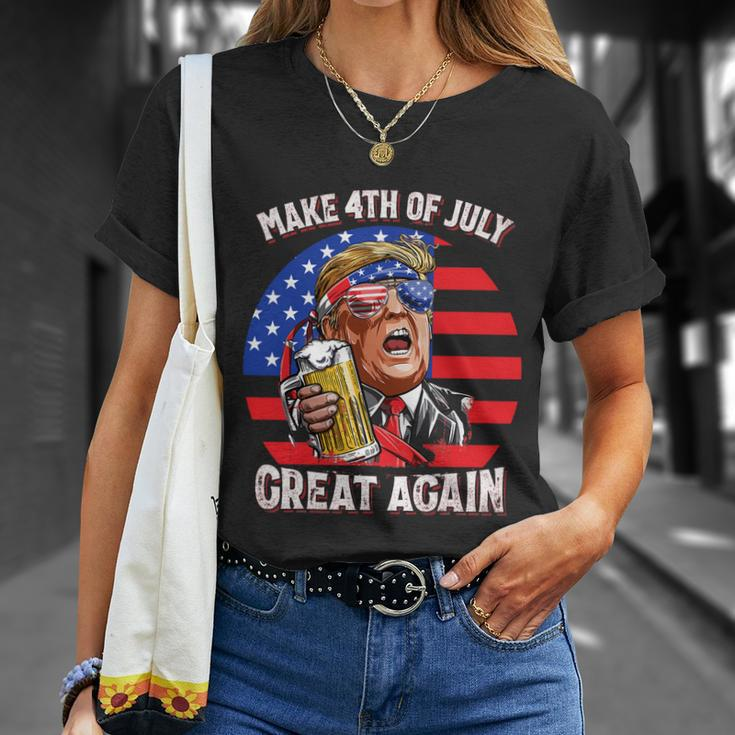 Make 4Th Of July Great Again Trump Ing Beer Patriotic Cool Gift Unisex T-Shirt Gifts for Her