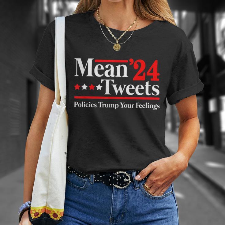 Mean Tweets 2024 Pro Donald Trump 24 Funny Anti Biden Tshirt Unisex T-Shirt Gifts for Her