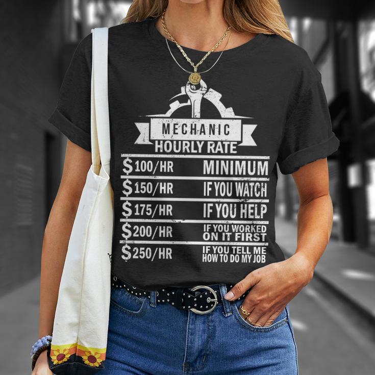 Mechanic Hourly Rate Tshirt Unisex T-Shirt Gifts for Her