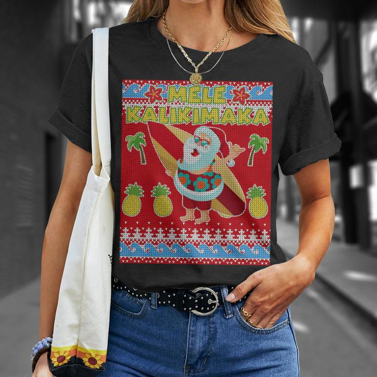 Mele Kalikimaka Santa Ugly Christmas V2 Unisex T-Shirt Gifts for Her