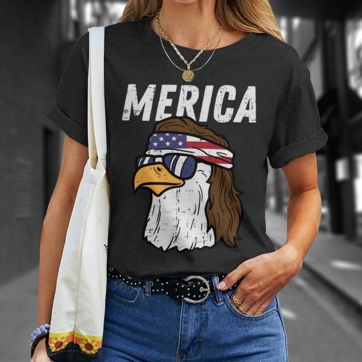 Merica Bald Eagle Mullet Sunglasses Fourth July 4Th Patriot Cool Gift V2 Unisex T-Shirt Gifts for Her