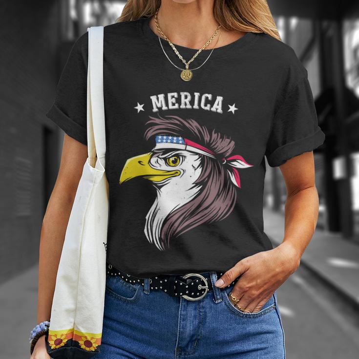 Merica Funny Gift Funny Eagle Mullet Funny Gift 4Th Of July Funny Gift Patriotic Unisex T-Shirt Gifts for Her