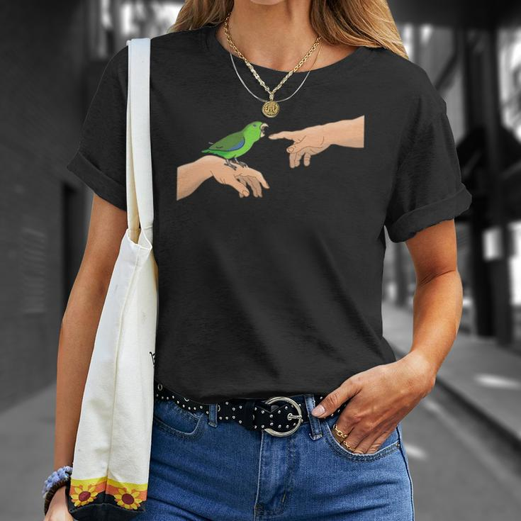 Michelangelo Angry Green Parrotlet Birb Memes Parrot Owner Unisex T-Shirt Gifts for Her