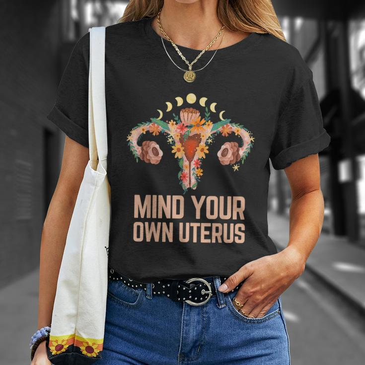 Mind Your Own Uterus Floral My Uterus My Choice V2 Unisex T-Shirt Gifts for Her