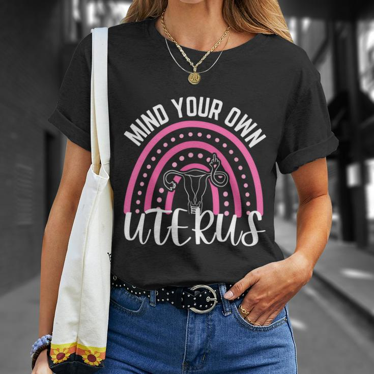 Mind Your Own Uterus Rainbow 1973 Pro Roe Unisex T-Shirt Gifts for Her