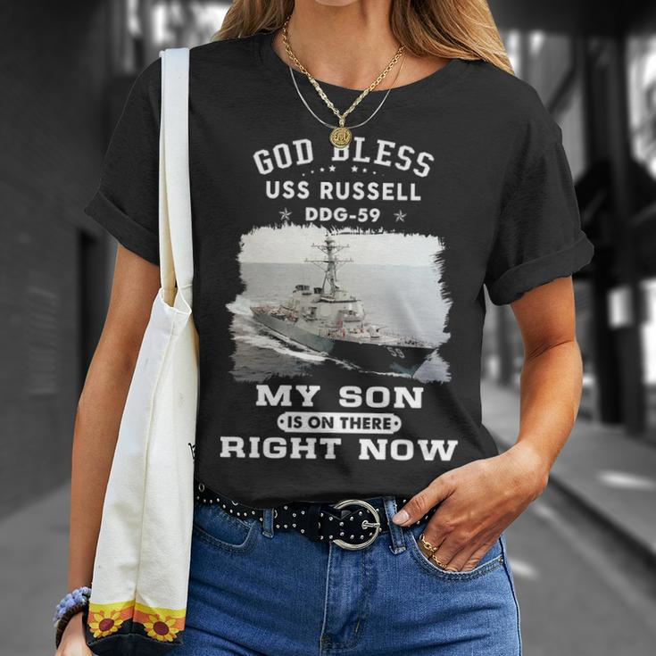 My Son Is On Uss Russell Ddg Unisex T-Shirt Gifts for Her