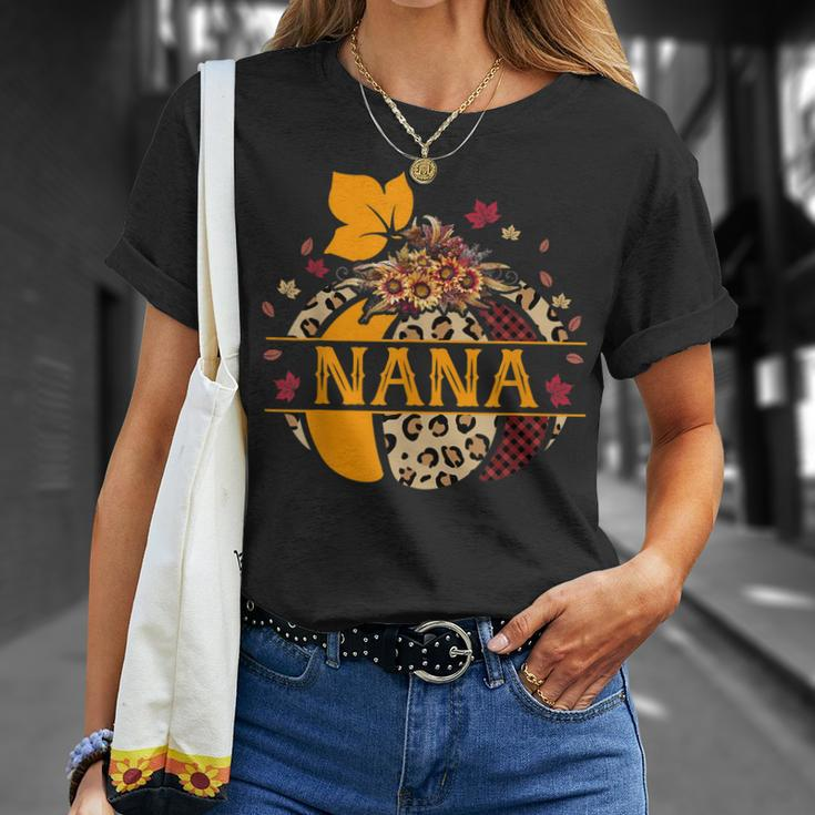 Nana Pumpkin Leopard Sunflower Halloween Unisex T-Shirt Gifts for Her