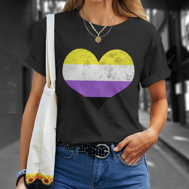 Noncute binary Heart Flag Pride Identity Lgbt Noncute binary Graphic Fun T-shirt Gifts for Her